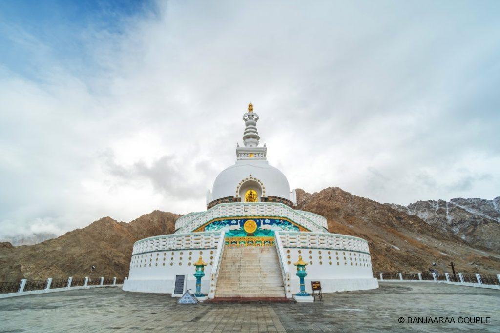Shanti Stupa in bright day light